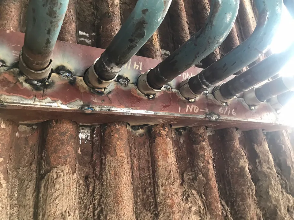 Fouled tube bank — the loss an audit quantifies