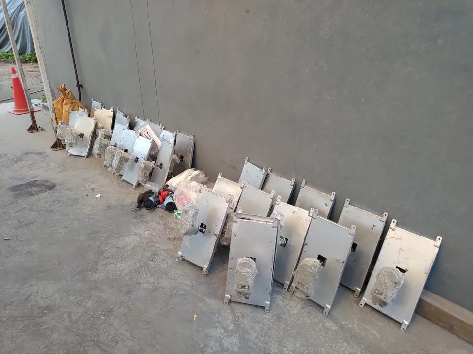 Batch of hopper heater panels prepared for shipment